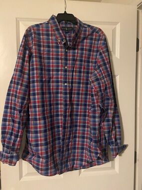 Ralph Lauren Red and Blue Plaid Button-Down Shirt